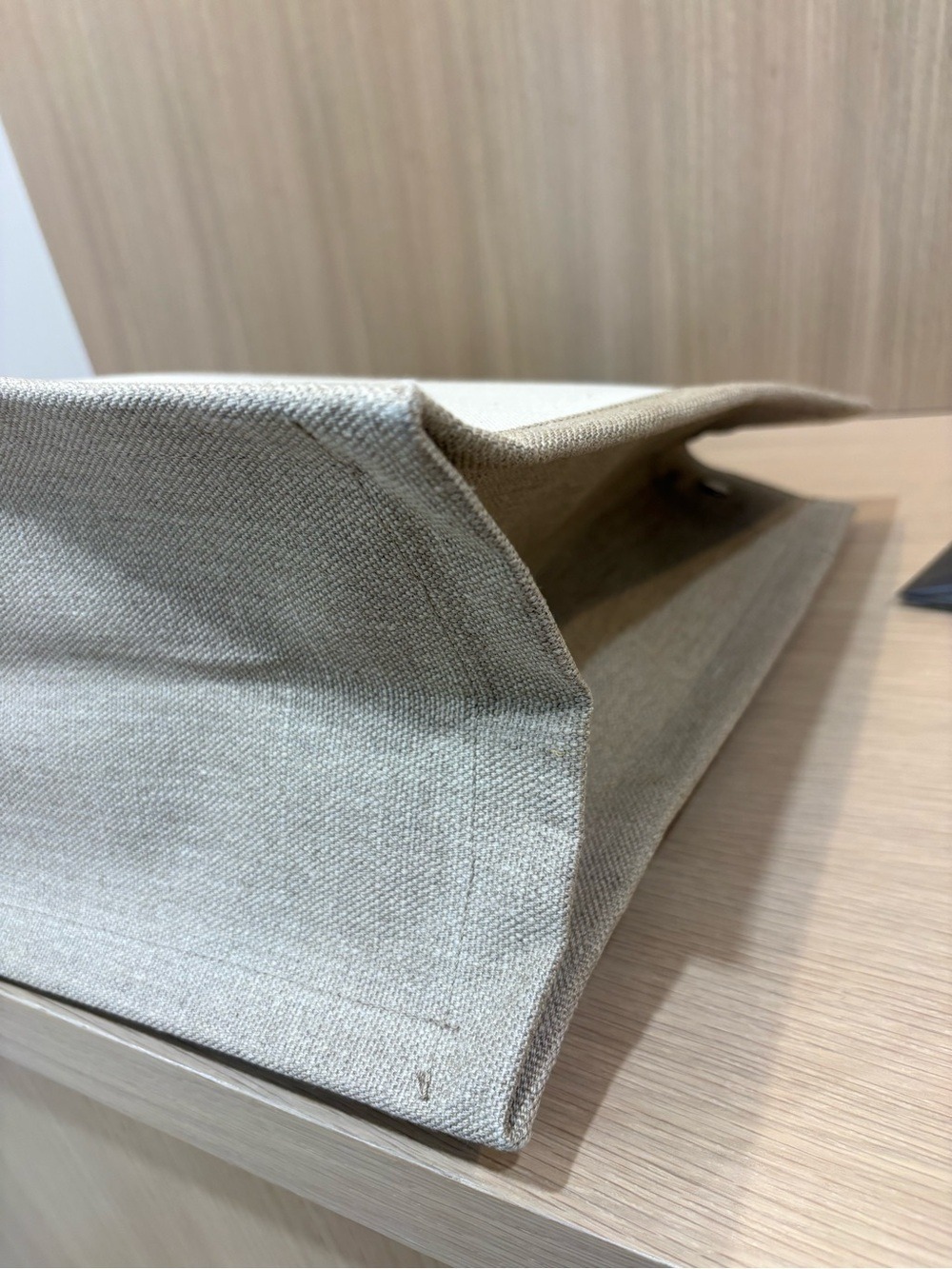 Saint Laurent Rive Gauche Canvas Tote in Beige with Black Accents - Picture 5 of 9